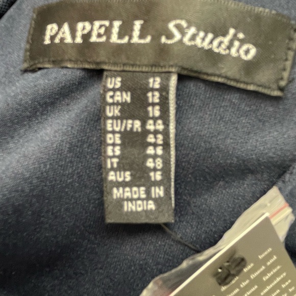 ADRIANNA PAPELL Womens Sequined Long Evening Dress Navy Size 12 | Short Sleeve - Picture 7 of 8